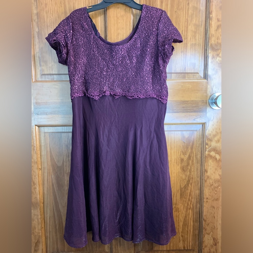Womens Vintage Molly Malloy Evening Purple Short Gown Size 12